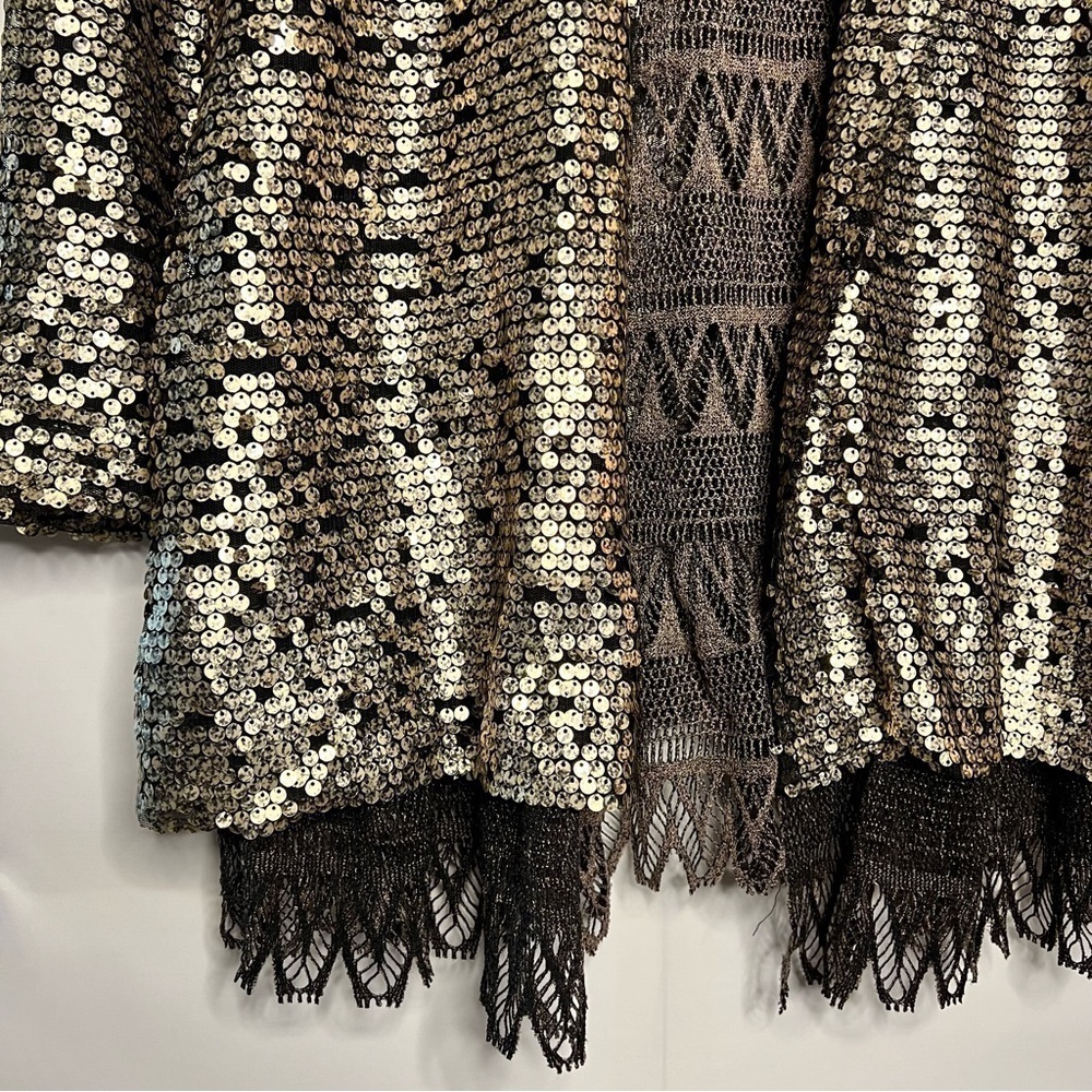 Free People Jacket Tarnished Sequin Stardust Gold XSmall - Picture 7 of 12